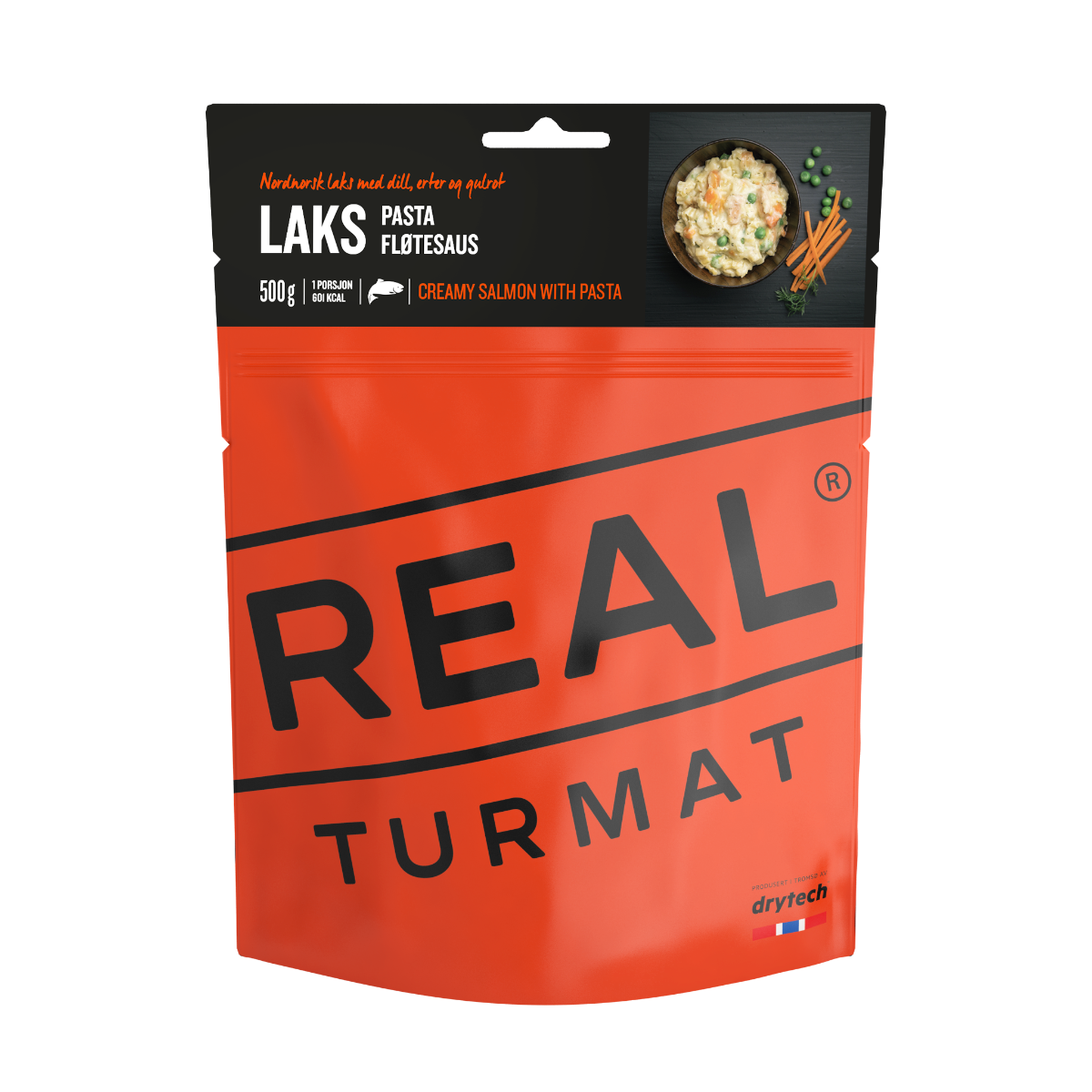 Real Turmat - Lax med pasta og flötesaus