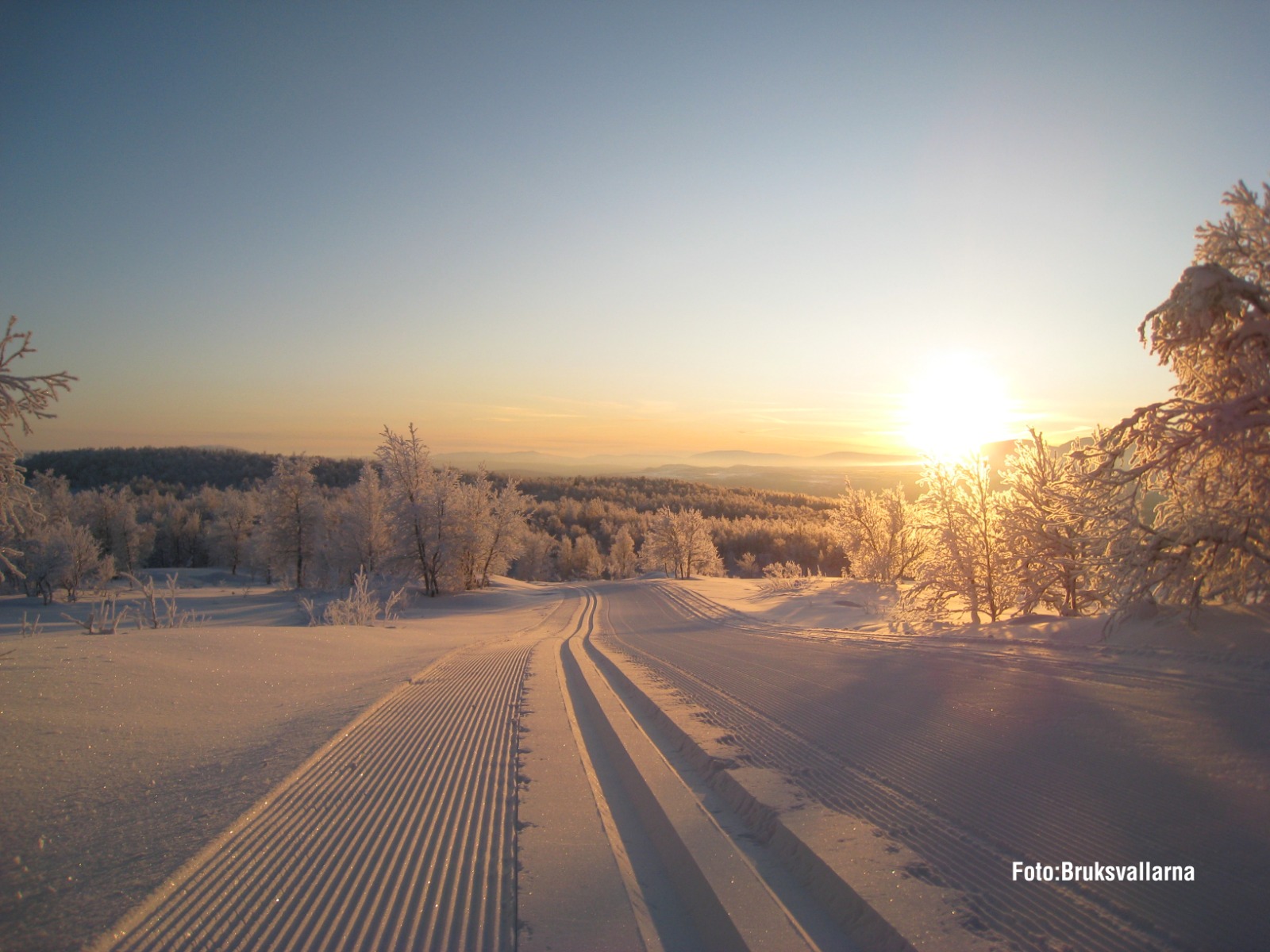 Bild på längdskidspår i Bruksvallarna